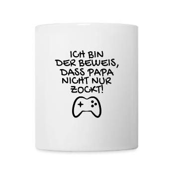 Ich bin der Beweis dass Papa nicht nur zockt - Tasse - Weiß - Vorne