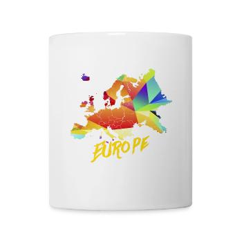 Reiselustiger Kontinent Europa - Tasse - Weiß - Vorne