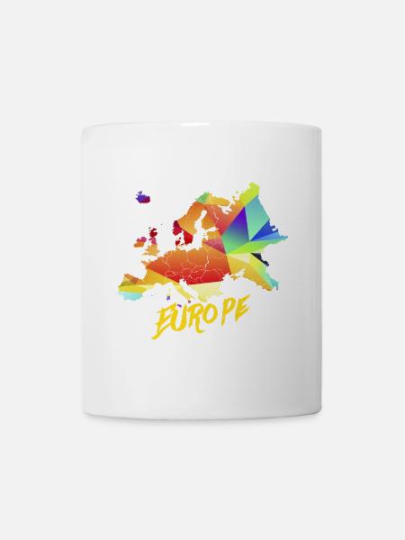 Reiselustiger Kontinent Europa - Tasse - Weiß