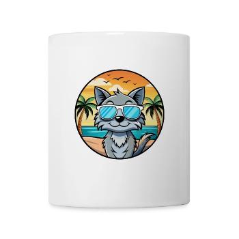 Australische Nebelkatzenrasse Cartoon Sonnenbrille Strand - Tasse - Weiß - Vorne