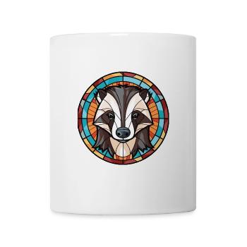 Dachs buntes Aquarell Tier Haustier Illustration - Tasse - Weiß - Vorne