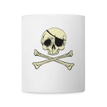 Piratenflagge Piratenschädel Augenklappe - Tasse - Weiß - Vorne