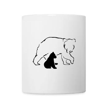 Ours ours ours brun mère bébé nature forêt amour - Mug blanc - blanc - Devant