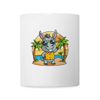 Esel Lustige Cartoon Sommer Strand Sonnenbrille - Tasse - Weiß - Vorne