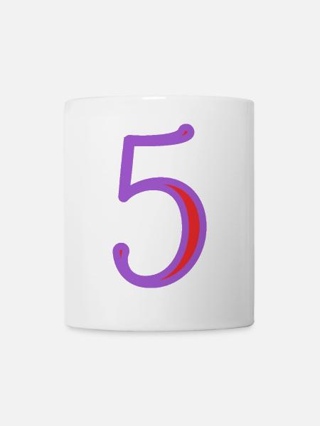 5. 5 ANS. 5e ANNIVERSAIRE. ANNIVERSAIRE 5 ANS - Mug blanc - blanc