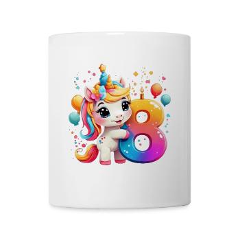 NUMMER 8 JAHRE EINHORN 8. GEBURTSTAG - Tasse - Weiß - Vorne