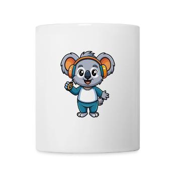Koala Lustige Cartoon Figur Kopfhörer Musik - Tasse - Weiß - Vorne