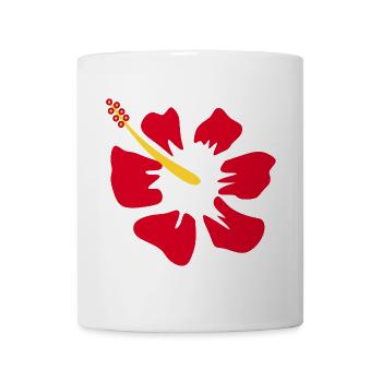 Blume rot rote Blumen rot rote Blumen Hibiskus - Tasse - Weiß - Vorne