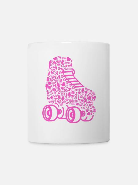 Rollschuhe Rollschuh Damen Mädchen Roller Skates - Tasse - Weiß