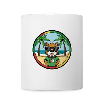 Portuguese Watchdog Breed Cartoon Sunglasses Beach - Mug - white - Front