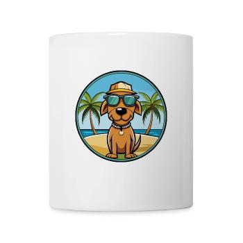 Polnische Jagdhund Hund Rasse Cartoon Sonnenbrille - Tasse - Weiß - Vorne