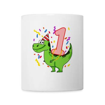 Dinosaurier Geburtstag 1 Jahre alt - Tasse - Weiß - Vorne