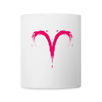 Sternzeichen Widder Aris Symbol Rosa Pink - Tasse - Weiß - Vorne