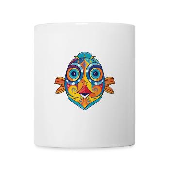 Flunder Fisch Buntes Aquarell Tier Cartoon - Tasse - Weiß - Vorne