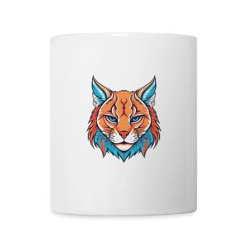 Rotluchs buntes Aquarell Karikatur Kawaii Tier - Tasse - Weiß - Vorne