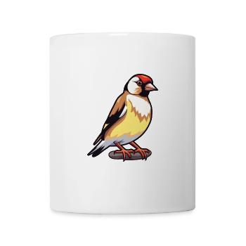 Stieglitz-Karikatur-Kawaii-Aquarellillustration - Tasse - Weiß - Vorne