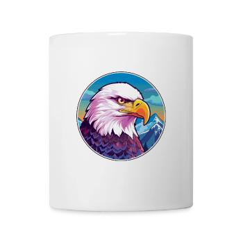 Adler Aquarell Karikatur Kawaii Haustier Tier Farbefu - Tasse - Weiß - Vorne