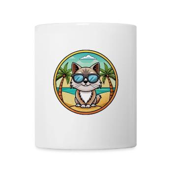 Birman Sacred Cat Breed Cartoon Sunglasses Beach - Mug - white - Front