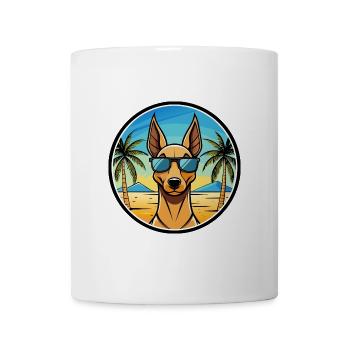 Pharaoh Hound Dog Breed Cartoon Sunglasses Beach - Mug - white - Front
