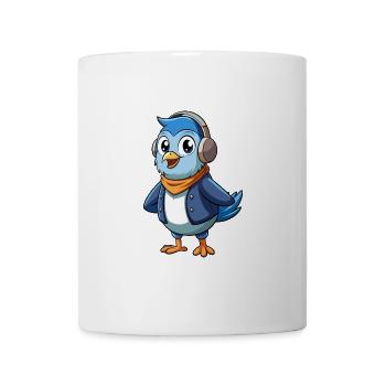 Taube Lustige Zeichentrickfigur Kopfhörer Musik - Tasse - Weiß - Vorne