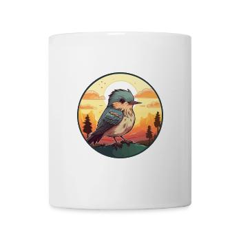 Kuckuck buntes Aquarell Cartoon Kawaii Tier - Tasse - Weiß - Vorne
