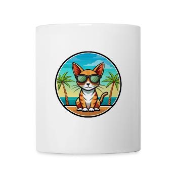 Abessinische Kurzhaarkatze Rasse Cartoon Sonnenbrille - Tasse - Weiß - Vorne
