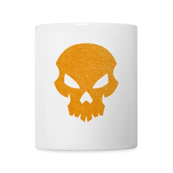 Oranger Totenkopf Silhouette mit Textur - Tasse - Weiß - Vorne