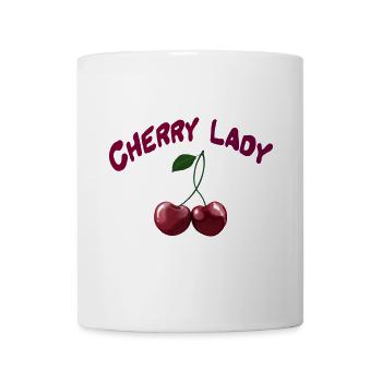Cherry Lady - Kirschen im Rockabilly Stil - Tasse - Weiß - Vorne