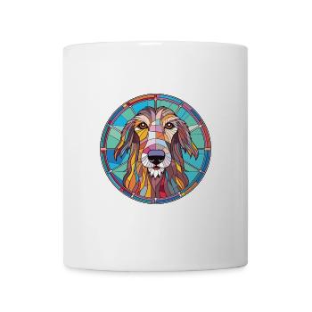 Scottish Deerhound Hunderasse buntes Aquarell - Tasse - Weiß - Vorne
