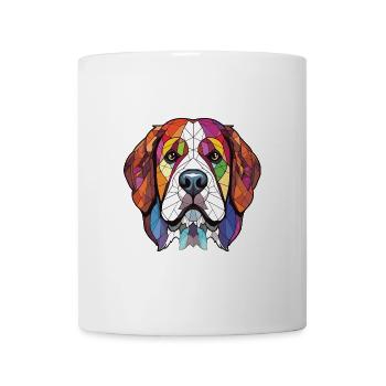 Bernhardiner Hunderasse Aquarell Glas Illustration - Tasse - Weiß - Vorne