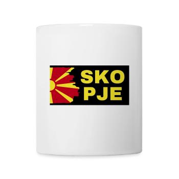 Skopje City with North Macedonia Flag Design - Mug - white - Front
