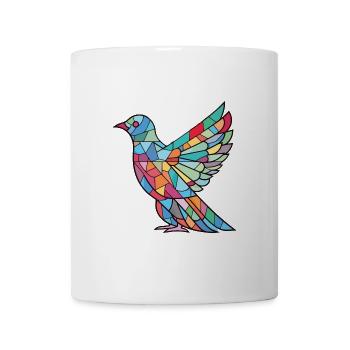Taube Buntes Aquarell Tier Haustier Illustration - Tasse - Weiß - Vorne