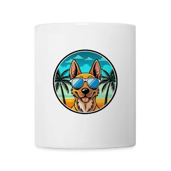 Dutch Shepherd Dog Breed Cartoon Sunglasses Beach - Mug - white - Front