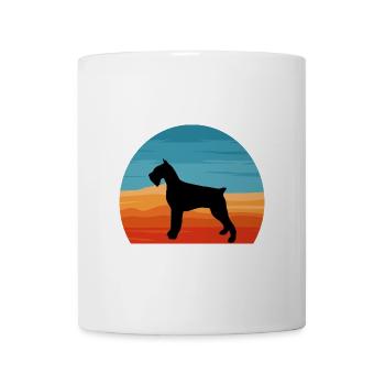 Riesenschnauzer Hund Liebe Silhouette Vintage Sonnenuntergang - Tasse - Weiß - Vorne