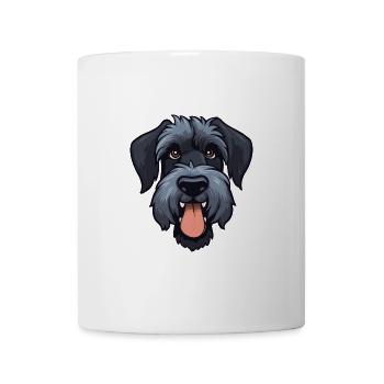 Riesenschnauzer Hunderasse Aquarell Cartoon Kawai - Tasse - Weiß - Vorne
