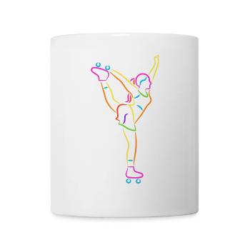 Rollschuhe Roller Skates bunt Mädchen Rollschuh - Tasse - Weiß - Vorne
