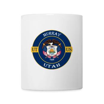 Murray Utah Flagge USA Reise Souvenir Abzeichen - Tasse - Weiß - Vorne