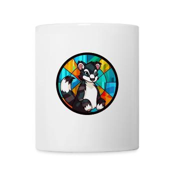 Stinktierglas bunte Karikatur Kawaii Tier - Tasse - Weiß - Vorne