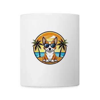 Miniatur Foxterrier Hunderasse Cartoon Sonnenbrille - Tasse - Weiß - Vorne