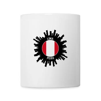 Lima Skyline Peru Flagge Reisesouvenir - Tasse - Weiß - Vorne