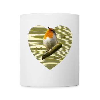 Rotkehlchen Singvogel - Tasse - Weiß - Vorne
