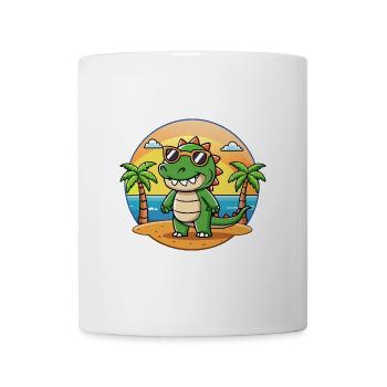 Krokodil Lustige Cartoon Sommer Strand Sonnenbrille - Tasse - Weiß - Vorne