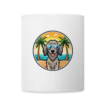 Deutsch Langhaar Vorstehhund Rasse Cartoon Strand - Tasse - Weiß - Vorne
