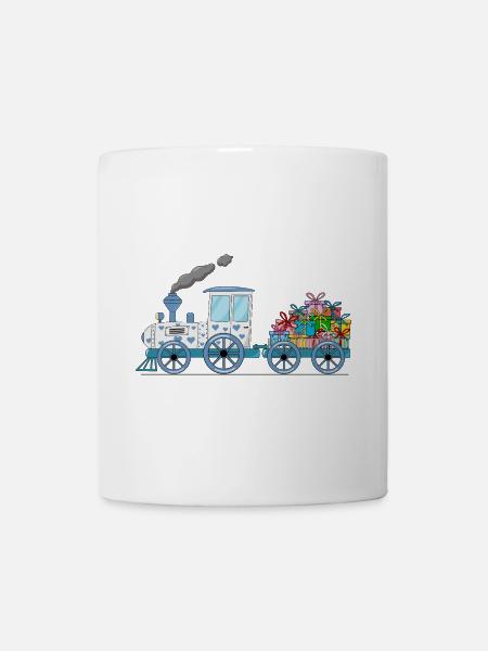 Kinderzug Eisenbahn mit Anhänger weiß - Tasse - Weiß