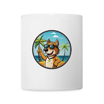 Auvergne Vorstehhund Rasse Cartoon Sonnenbrille Strand - Tasse - Weiß - Vorne
