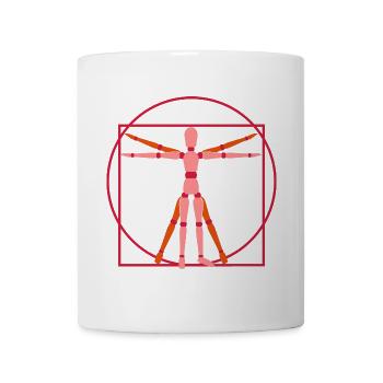 Dummy Gliederpuppe Leonardo da Vinci Mensch - Tasse - Weiß - Vorne