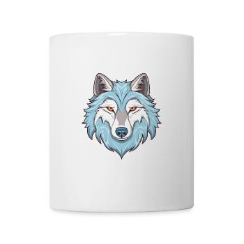 Arktischer Wolf Bunte Aquarell-Karikatur Kawaii Ani - Tasse - Weiß - Vorne