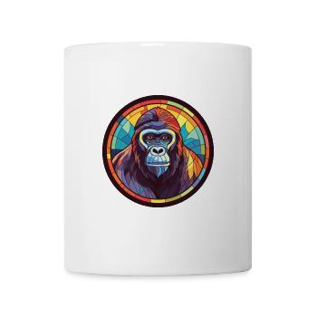 Gorilla bunte Aquarell-Tierillustration - Tasse - Weiß - Vorne