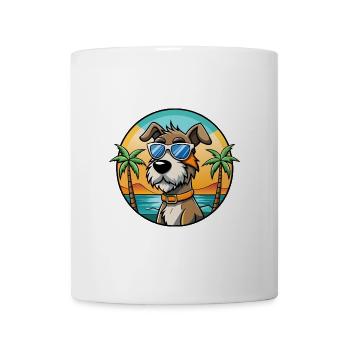 Istrischer Drahthaarhund Hunderasse Cartoon Beach - Tasse - Weiß - Vorne
