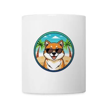 Shih Poo Hunderasse Cartoon Sonnenbrille Strand - Tasse - Weiß - Vorne